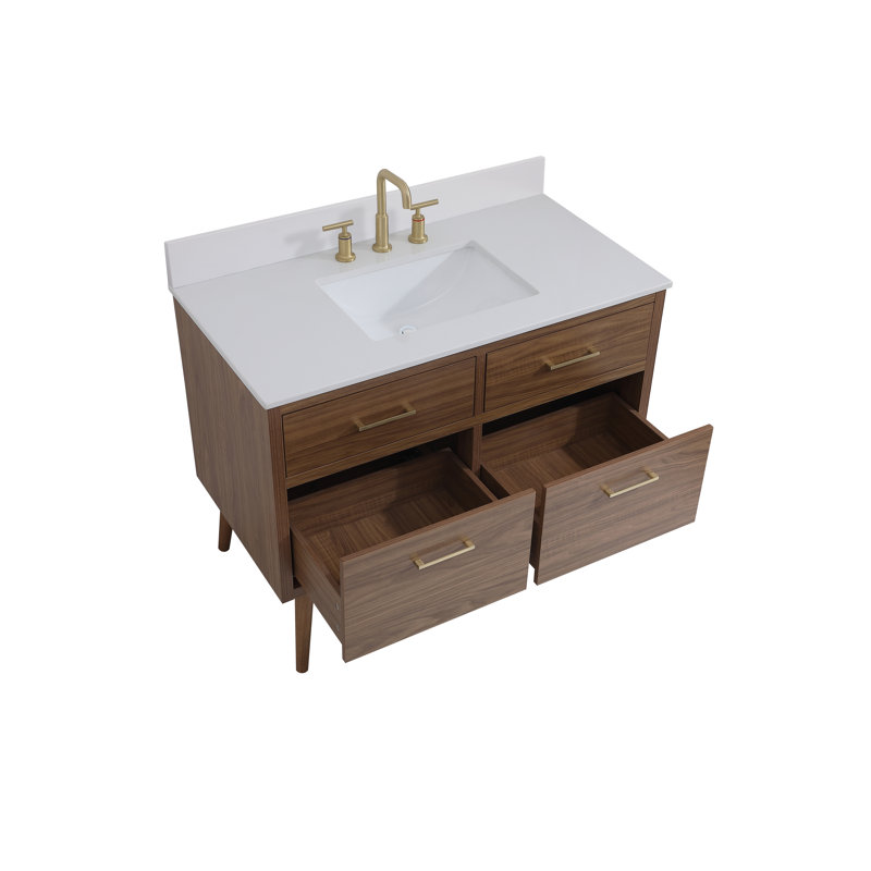 Ensemble de meuble-lavabo simple 42 po Steinfeldt, Noyer brun