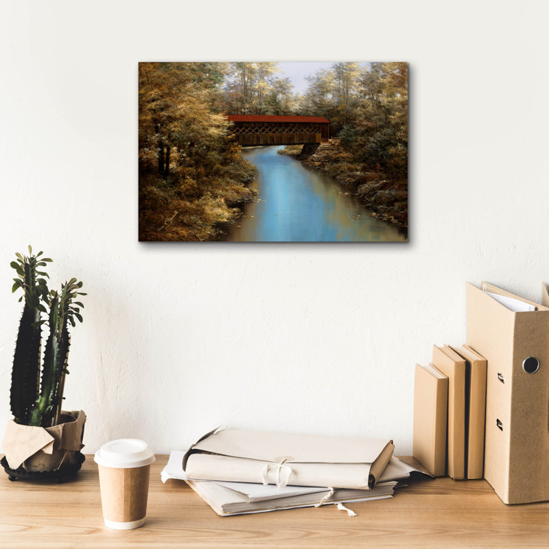 «Pont couvert» par Diane Romanello, H 12 po x l 18 po x P 0,75 po