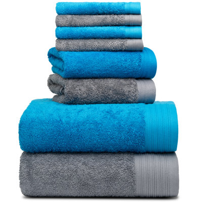 Doncia 8 Piece 100% Cotton Towel Set