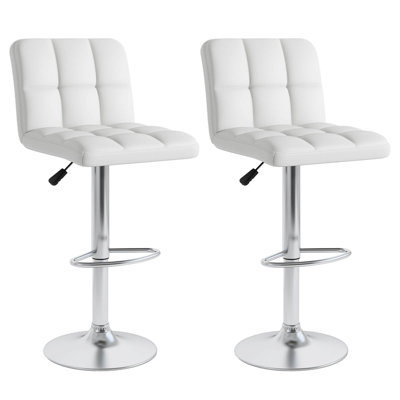 Flavienne Swivel Bar Stools Set Of 2 With Heavy-Duty Metal Base & Footrest Back