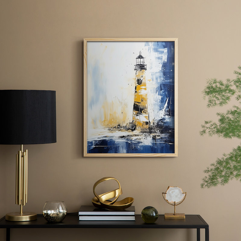 «NAUTICAL Series», reproduction encadrée en bois massif, Naturel, H 15 po x l 12 po
