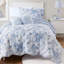 Ensemble de courtepointe 3 pièces pour lit simple / simple TG avec coussin décoratif, bleu