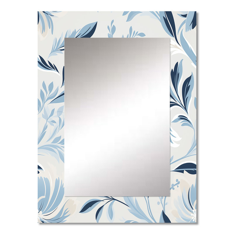 Monotones sereins Aishi - miroir mural décoratif floral, grand miroir floral, impression d'art en métal, 32 po x 24 po