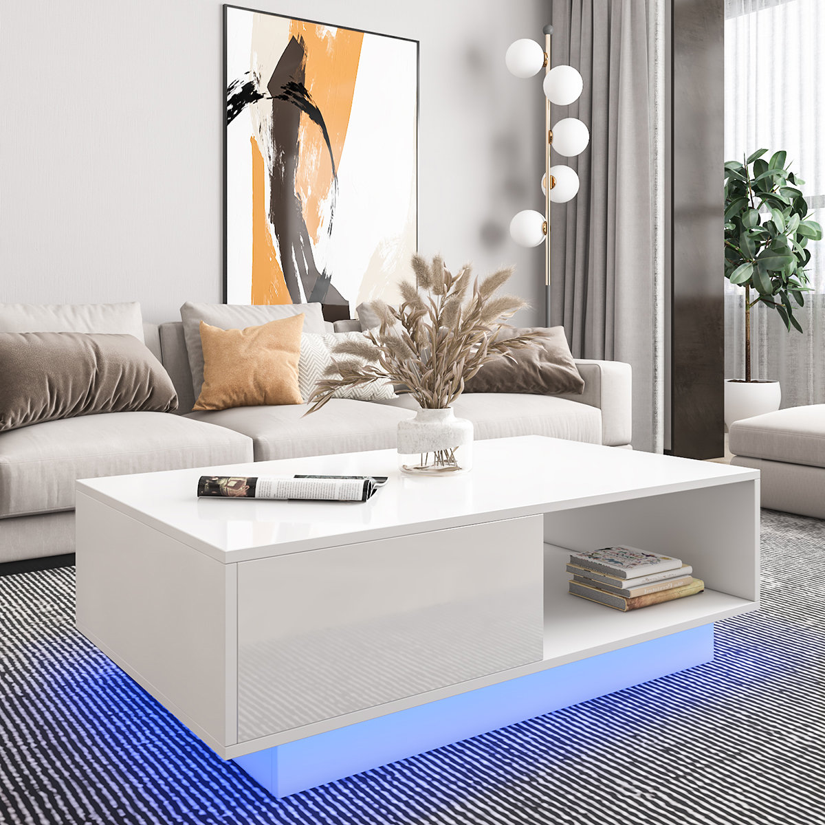 Ebern Designs Kylianna Modern Coffee Table with LED Light & Reviews ...