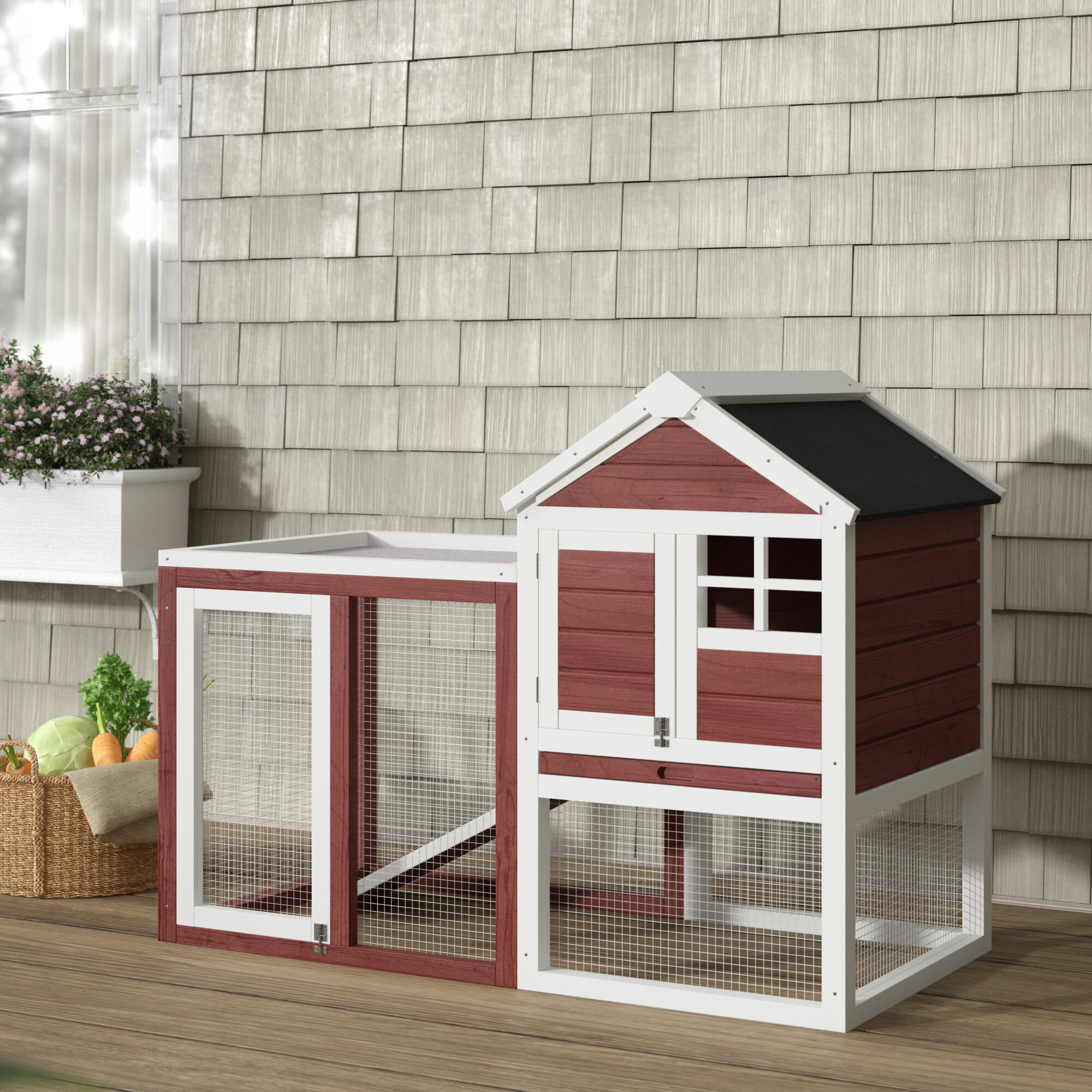 Tucker Murphy Pet™ Aayush Wooden Hutch with Ramp & Reviews | Wayfair