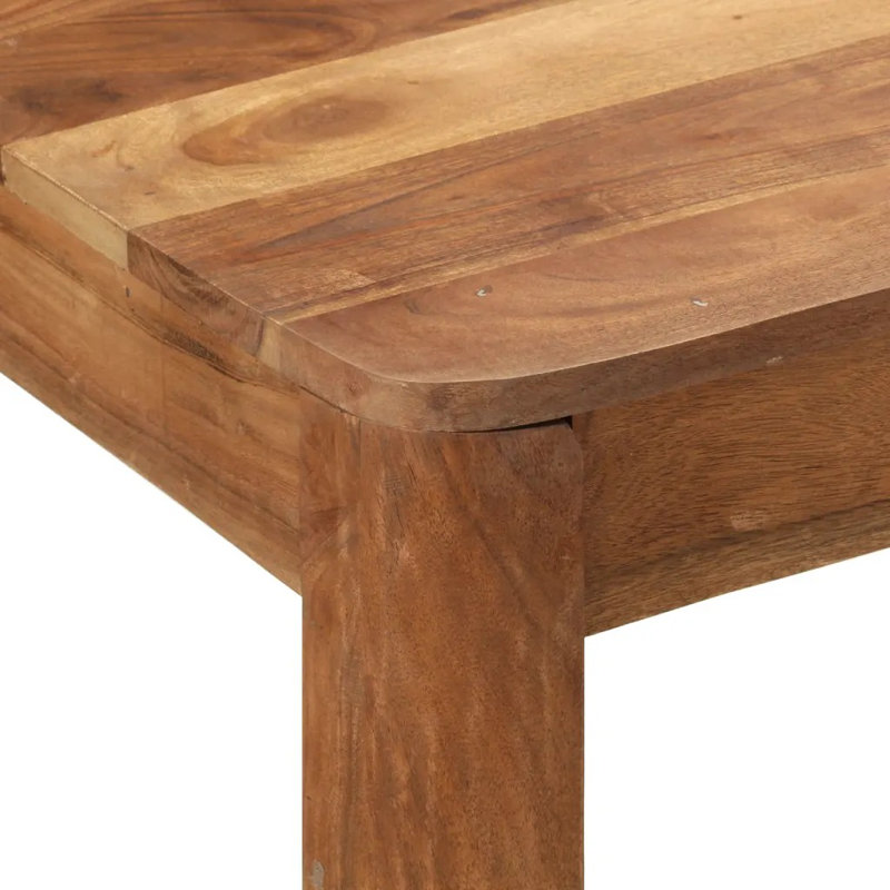 Gracie Oaks Bar Table Solid Wood Acacia With Acacia Finish, Light Brown, 106 x 110 x 55cm
