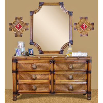Commode double 6 tiroirs avec miroir Kaley