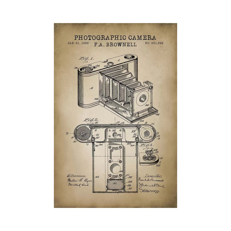 Brownell Camera, Beige - Wrapped Canvas Print, 66.04 cm H x 45.72 cm W x 1.91 cm D