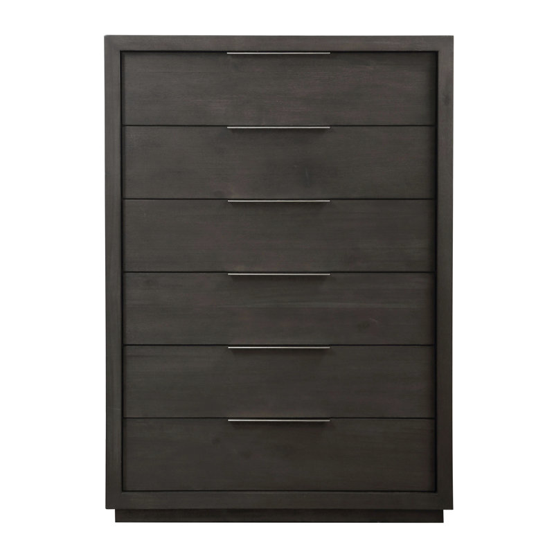 Commode 6 tiroirs Eloise, Gris basalte / robuste