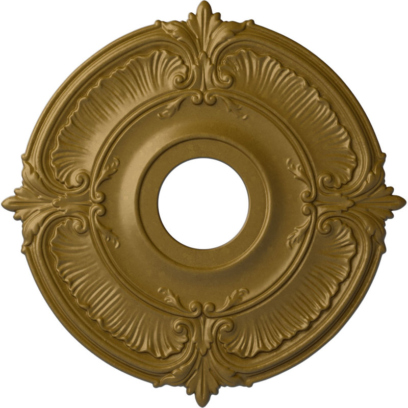 Endurathane Attica Ceiling Medallion, 18"OD x 4"ID x 5/8"P (Fits Canopies up to 5"), Hand-Painted Gold Finish, Gold