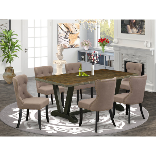 Red Barrel Studio® 7 - Piece Trestle Dining Set - Wayfair Canada