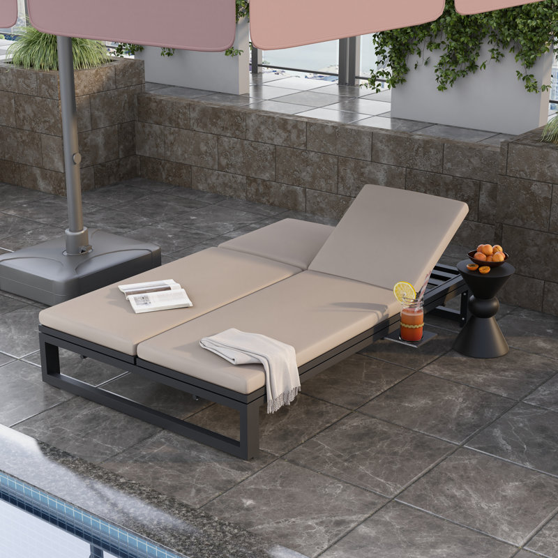 Canapé-lit d'extérieur convertible 82,68 po Chelsea, Bleu, Noir, noir, noir, noir