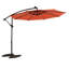 Parasol de terrasse orange de 3 m à énergie solaire - 40 cm, tissu coupe-vent, pour piscine et pelouse, parasol déporté à DEL solaires, rehausse l'ambiance-161073766
