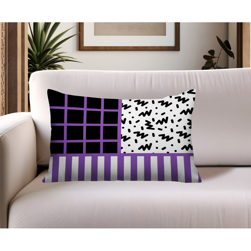 Oreiller rectangulaire réversible intérieur / extérieur Froza, Rectangulaire H 18 po x l 25 po, Mauve