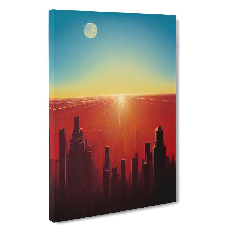 Beauteous City Skyline Abstract - Wall Art, Wrapped Canvas, 50cm H x 35cm W, No Matte