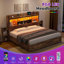 Sherell King Size Bed Frame with 4 Storage Drawers,Brown-100845098-100845097
