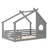 Floor Bed With Window And A Small Shelf, Solid Wood Floor Bed With House-Shaped Roof-43816929-43816931