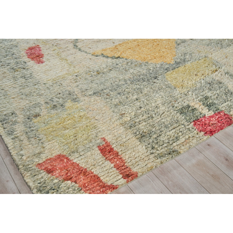 Marrakesh hand-knotted Wool Red/Yellow/Multi Area Rug, 9'X12'