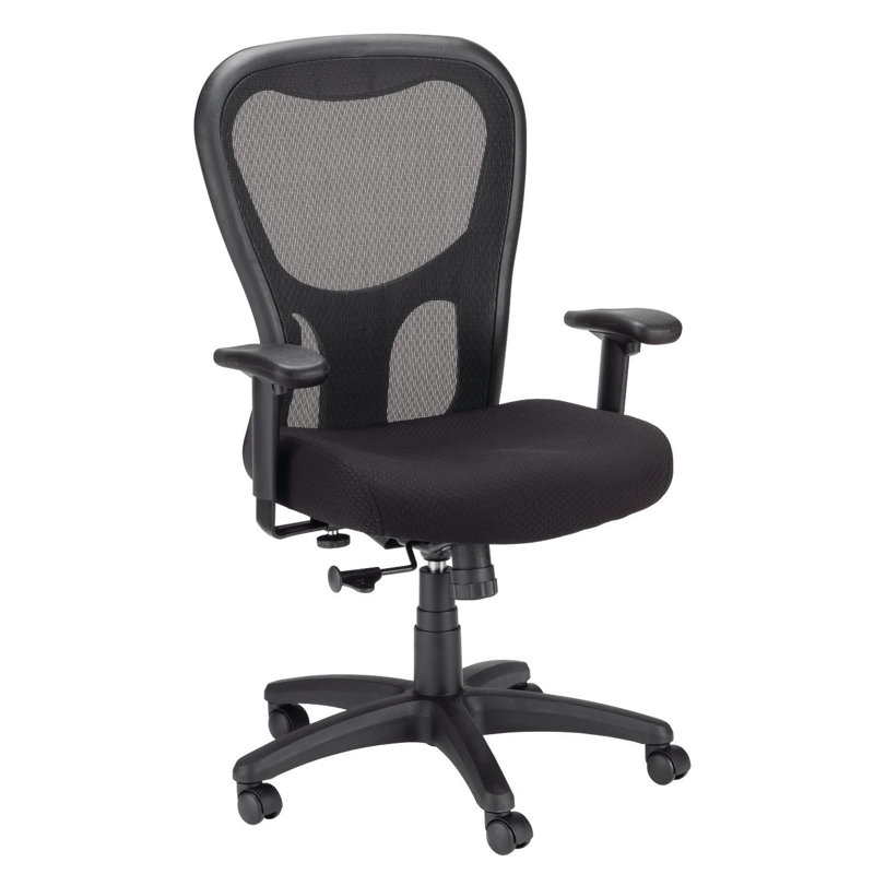 Tempur-Pedic TP9000 Mesh Swivel Office Task Chair with Tempur Material, Adjustable Armrests, and Lumbar Support, Black