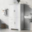 Armoire de rangement haute et large avec portes pour bureau de salle de bain, trois tiroirs