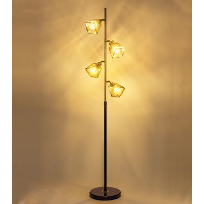 Modern Multi Glass Shade Standing Accent Light