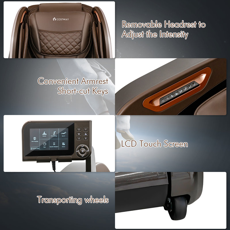 Fauteuil de massage inclinable électrique en similicuir