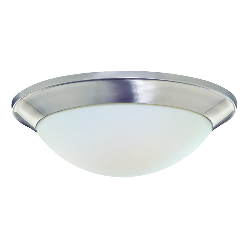 Broomhedge Flush Mount, Satin Nickel, 3.75" H x 11.75" W