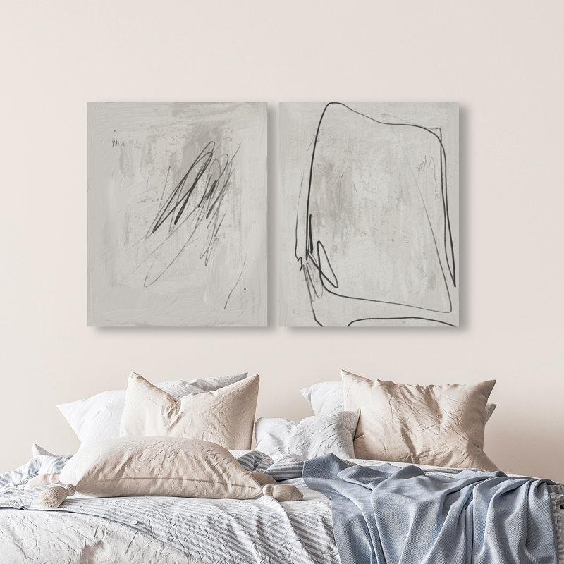 Modernist Set Canvas Abstract Print by Oliver Gal, Black Frame, 16 x 20, 30"H x 36"W, Gallery Wrapped