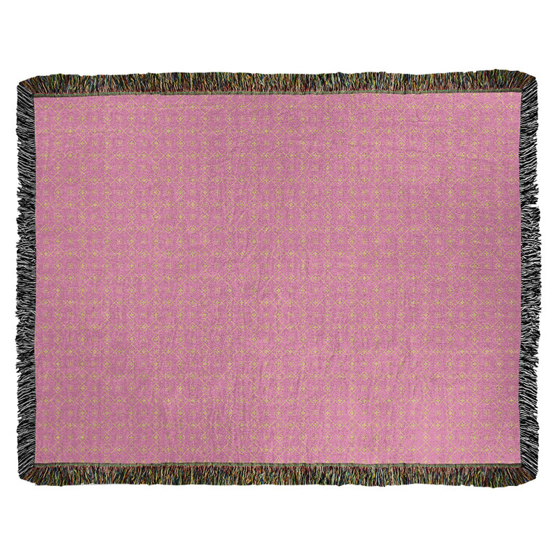 Couverture en coton tissé Katelyn Elizabeth, l 37 po x L 52 po, Rose / Jaune