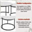 Ensemble de tables basses Nesting - plateau d'aspect marbre avec structure en métal (2 pièces)-1641652901