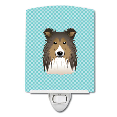 Checkerboard Wirehaired Dachshund Ceramic Night Light