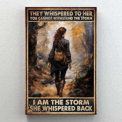 «Woman I Am The Storm», reproduction d'art rectangulaire sur toile tendue 2 pièces