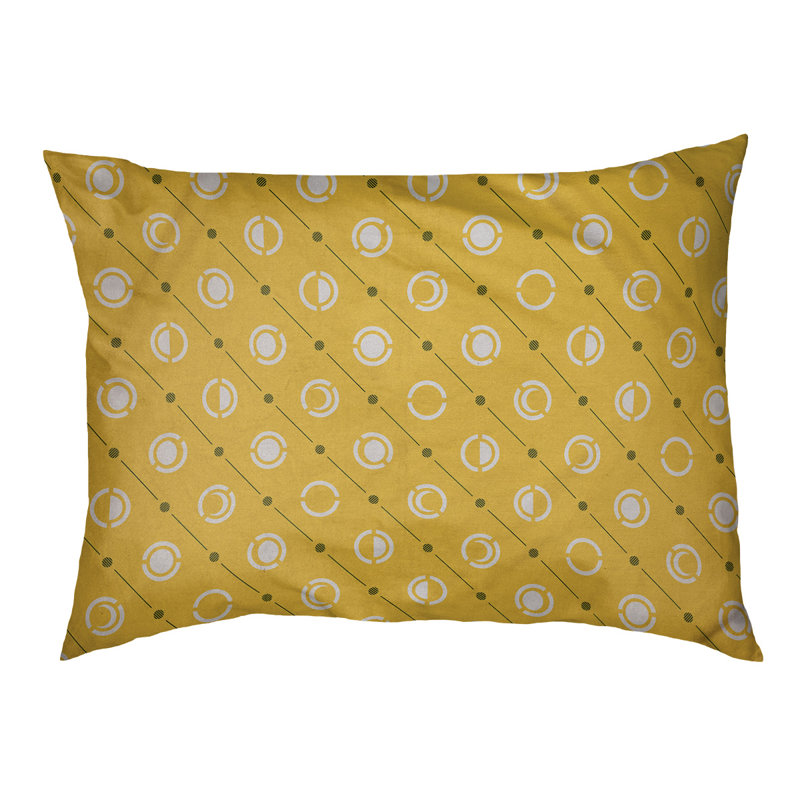 Coussin intérieur pour chien moon phases Chenault, Petit (l 28 po x P 6 po x H 18 po), Jaune / Noir / Blanc