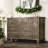 Grey 7-Drawer Dresser, 47" Wide Rustic Wood Chest with Metal Handles for Closet-1155631208