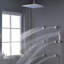 Ensemble de robinetterie de douche en nickel brossé, montage au plafond, pommeau de douche effet pluie DEL de 40 cm (16 po) avec mitigeur.