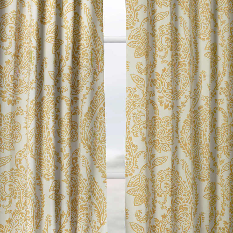 Alexiyana Vintage Paisley Room Darkening Curtains For Bedroom & Living Room Curtains (1 Panel), 50"W x 108"L