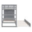 Lit superposé simple au-dessus de simple avec lit gigogne et escalier de rangement - Lit superposé pour enfants et adolescents peu encombrant-1058027510