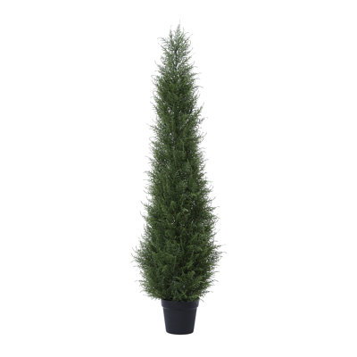 Adcock Faux UV Resistant Cedar Topiary Trees for Outdoors, Fake Cypress Plants for Home Decor