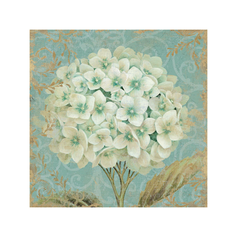 Hydrangea Square II by Wild Apple Portfolio - Print on Canvas, Classic Wood Floater Framed