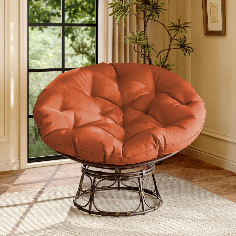 Chaise de patio avec coussins Papasan, Orange, L 49 po x H 36 po x P 12 po