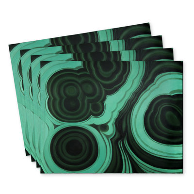 Malachite Stone Polyester Chandrine Set of 4 - Home Decor