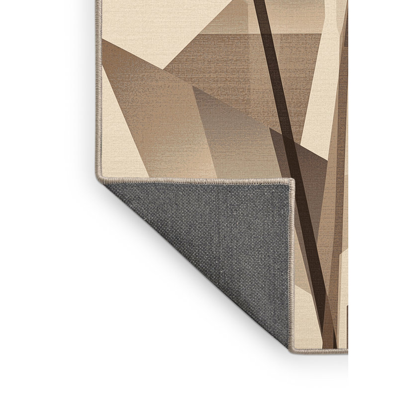 Tapis beige moelleux moelleux et moderne à motif de citronnelle Durong, 8 x 10