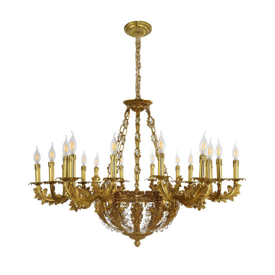 Rosdorf Park Elegant & Stylish Rococo Style Brass Chandelier with Crystal Strands Accents for Living Space Decor | Wayfair