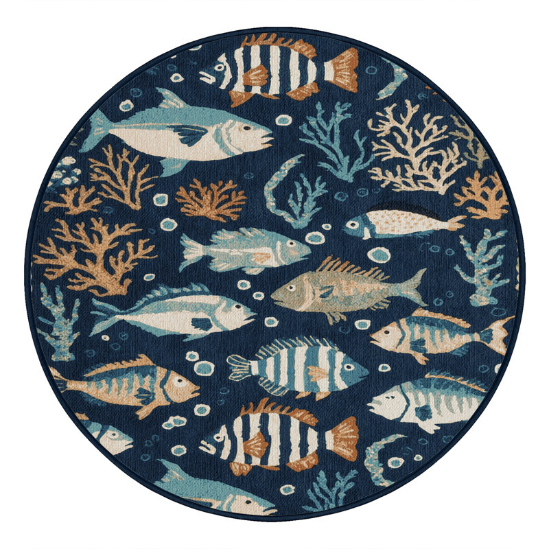  Tapis nautique lavable Sea Life, Rond 7 pi