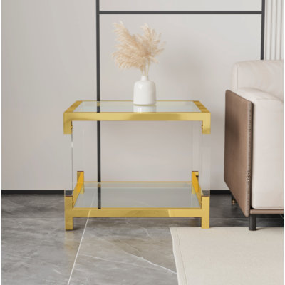 Table basse en métal de style moderne minimaliste avec pieds en acrylique CS-1195-1