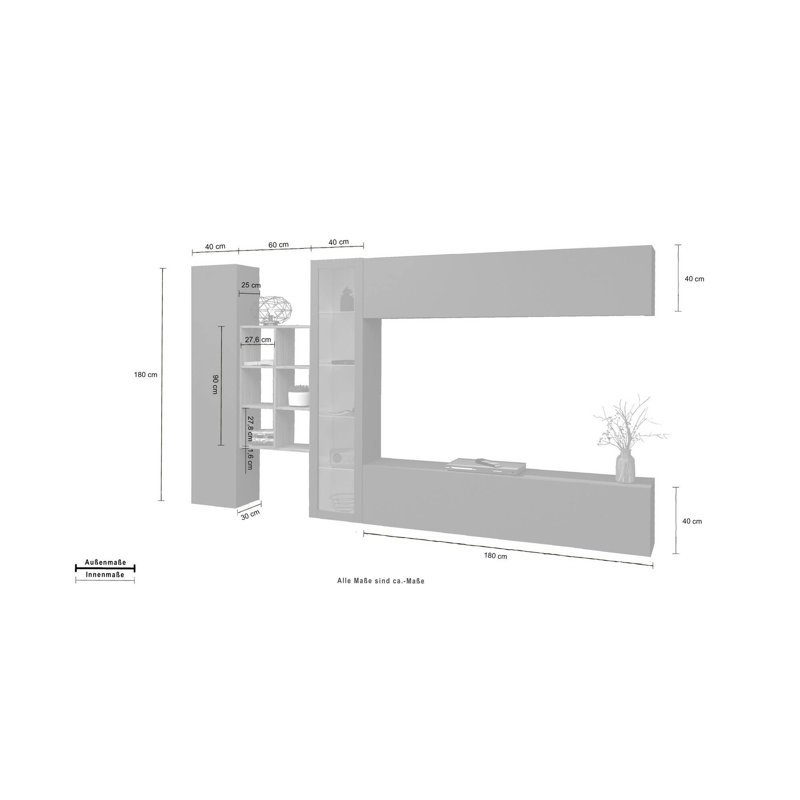 Calisto Rectangle Accent Cabinet, Anthracite/Maple