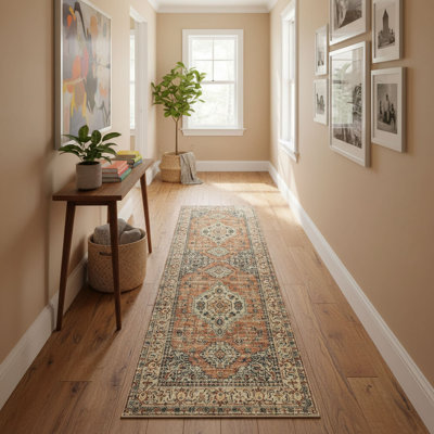 Oriental Washable Kitchen Runner Rug Non Slip