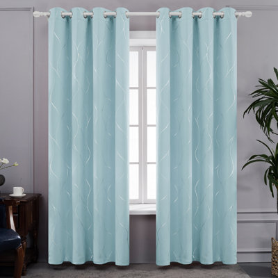 Seligman Wave Foil Printed Room Darkening Thermal Curtains