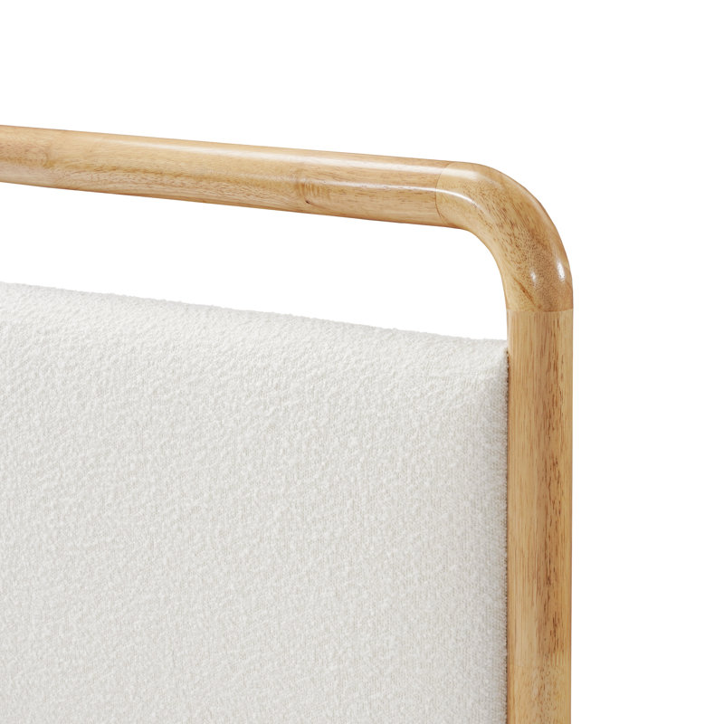 Grand lit en bois massif naturel Palmer, Naturel, Grand lit