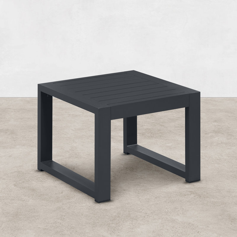 Table de bout d'extérieur en aluminium 20,48 po Hoyt, Noir ardoise